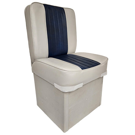 Single Jump Back Boat Seat - Horizon Boat Seats - 1008-ABD GREY/NAVY - Marine Fiberglass Direct