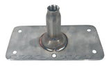 4" x 8" Stainless Steel PosiPin Deck Plate - Brushed with Brass Bushing - 382113-TSSB