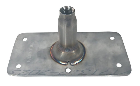 4" x 8" Stainless Steel PosiPin Deck Plate - Brushed with Brass Bushing - 382113-TSSB