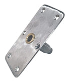 4" x 8" Stainless Steel PosiPin Deck Plate - Brushed with Brass Bushing - 382113-TSSB