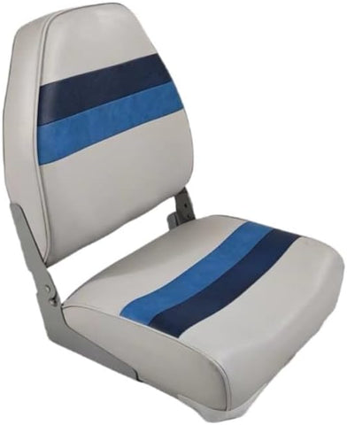Premium Series Fold Down High Back Boat Seat - Horizon Boat Seats - 3008-AADK White/Navy/Blue