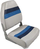 Premium Series Fold Down High Back Boat Seat - Horizon Boat Seats - 3008-BADK Grey/Navy/Blue