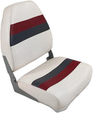Premium Series Fold Down High Back Boat Seat - Horizon Boat Seats - 3008-AAEC White/Red/Charcoal