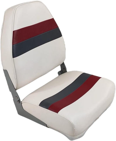 Premium Series Fold Down High Back Boat Seat - Horizon Boat Seats - 3008-AAEC White/Red/Charcoal