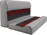 Premium Series 37" Pontoon Bench Seat Cushion Set 3001-ABEC Grey/Red/Charcoal