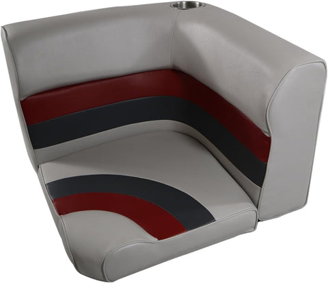 Premium Series Pontoon Radius Corner Cushion Set 3007-ABEC Grey/Red/Charcoal