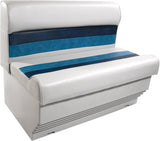 Premium Series 37" Pontoon Bench Seat Cushion Set 3001-AADK White/Navy/Blue