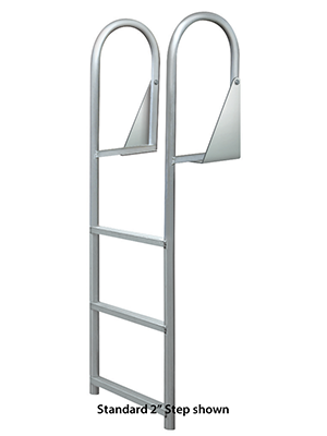 JIF Marine - WIDE STEP 4 Step Hinged Dock Ladder - DJW4-W