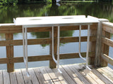Fish Cleaning Station Fillet Table Overhanging Dock  68" W x 24" D x 39.5" H - MFDFCS68OH