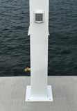 LARGE WATER & 30AMP ELECTRIC SHORE POWER PEDESTAL 36"H x 10"W x 10"D with Light
