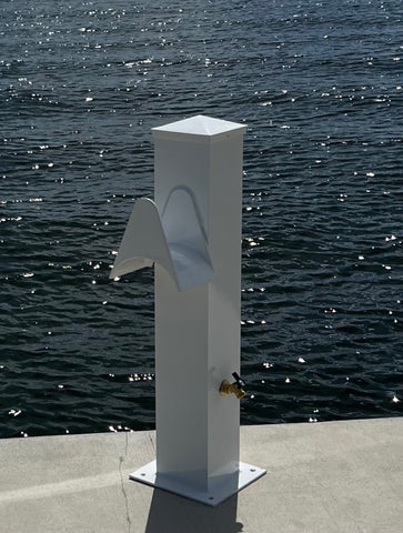 LARGE WATER & 30AMP ELECTRIC SHORE POWER PEDESTAL 36"H x 10"W x 10"D