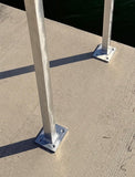 38" H x 22" W Square Aluminum Leg/Handrail Safety Grab Bar Marine Docks Boat