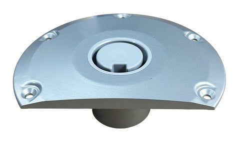 9" Base with FLAT SIDE For Posipost 2-3/8" Keyed Removable Pedestal - Aluminum - 380015-SDG