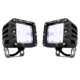 Pair of dependable work lights - extreme distance - spot - stainless steel - marine - quality led cubes