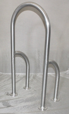 Marine Dock & Boat 36" Aluminum Handrail - Safety Grab Bar Rail with support legs