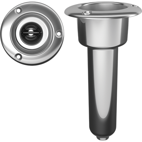 Mate Series 0 degree, Round Top 316 Stainless Drain-C1000D Rod Holder - Marine Fiberglass Direct