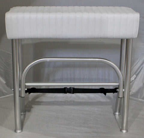 Traditional Aluminum Leaning Post with rod holders - 30" W x 12.5" D x 31.5" H - Marine Fiberglass Direct