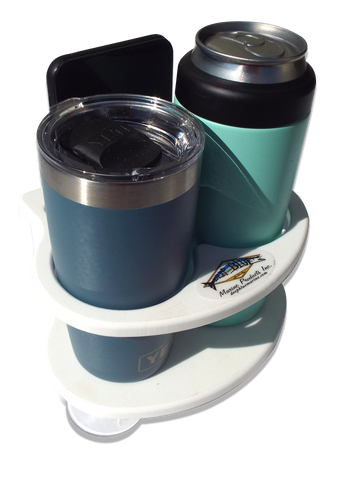 Beverage/Cup/ Skinny Drink Cell phone holder- 6 3/4" X 5 1/2" X 3 1/8" Tall (2 7/8" Diameter (2))  Cell Phone Slot 3/4" -DSD-CELL - Marine Fiberglass Direct