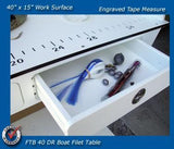 Large Boat Filet Table with Drawers - FTB-40-DR
