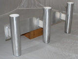 Three 10" Aluminum Boat Fishing or Pole Rod Holders - Angled at 90 Degrees with Gimbal (Locking Pin) on One Flat Plate Mount