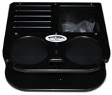 Double Beverage/Cup/Drink & Cell Phone Holders w/ Storage in black - 9 3/4" x 9 3/4" x 3"