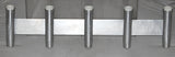 Five 10" Aluminum Boat Fishing or Pole Rod Holders - Angled at 15 Degrees with Gimbal/ Locking Pin on One Flat Plate Mount