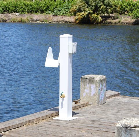 WATER & ELECTRIC PEDESTAL 36"H x 8"W x 8"D - Marine Fiberglass Direct