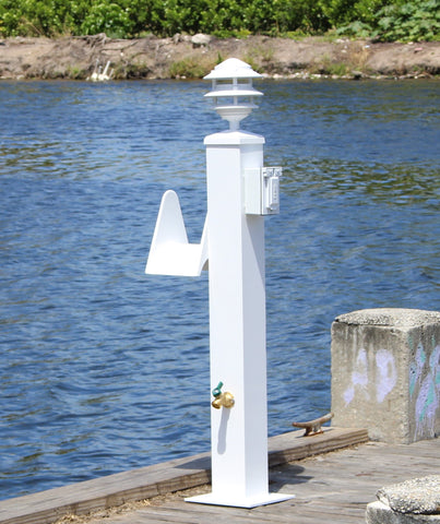 WATER & ELECTRIC PEDESTAL with LIGHT 36"H x 8"W x 8"D