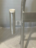 Marine Dock & Boat 36" Aluminum Handrail - Safety Grab Bar Rail w/ Double Vertical Rod Holder & Lateral Flat Plate