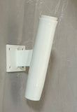 10" Aluminum Boat Fishing or Pole Rod Holder WITH Liner - FLAT Surface Mount for transom, gunnels, docks, or piers - WHITE POWDER COATED 15 DEGREES