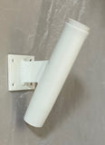 10" Aluminum Boat Fishing or Pole Rod Holder WITH Liner - FLAT Surface Mount for transom, gunnels, docks, or piers - WHITE POWDER COATED 30 DEGREES