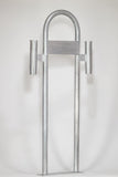 Marine Dock & Boat 42" Aluminum Handrail - Safety Grab Bar Rail w/ Double Vertical Rod Holder & Lateral Flat Plate