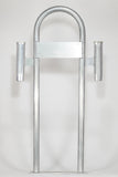 Marine Dock & Boat 42" Aluminum Handrail - Safety Grab Bar Rail w/ Double Vertical Rod Holder & Lateral Flat Plate