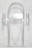 Marine Dock & Boat 36" Aluminum Handrail - Safety Grab Bar Rail w/ Double Vertical Rod Holder & Lateral Flat Plate