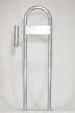 Marine Dock & Boat 48" Aluminum Handrail - Safety Grab Bar Rail w/ Vertical Rod Holder & Lateral Flat Plate