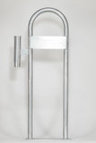 Marine Dock & Boat 42" Aluminum Handrail - Safety Grab Bar Rail w/ Vertical Rod Holder & Lateral Flat Plate - Marine Fiberglass Direct
