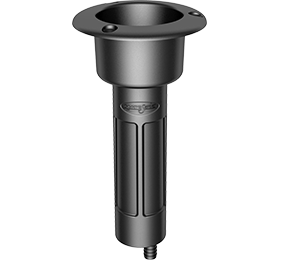 Mate Series 0 degree, Round Top , ABS Plastic -P1000D Rod Holder - Black - Marine Fiberglass Direct