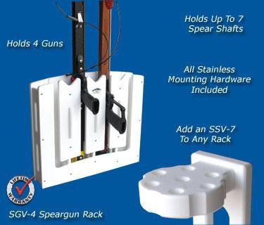 Spearfishing Speargun Holder Rack - Store One to Four Guns - Marine Fiberglass Direct