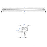 30" 32" Single Row LED Light Bar Plash Dimensions