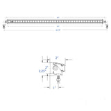 40" 42" Single Row LED Light Bar Plash Dimensions