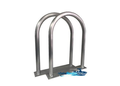 Two (2) Marine Dock & Boat - 48" H x 16.5" W - Handrail -  Grab Bar - Flat Base - Marine Fiberglass Direct