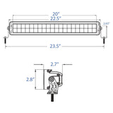 X2 Series Light Bar 20inch White Housing Dimensions
