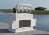 Leaning Post with Storage - 30"H x 24" W x 38" D - CMSFLP - Marine Fiberglass Direct
