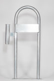 Marine Dock & Boat 36" Aluminum Handrail - Safety Grab Bar Rail w/ Vertical Rod Holder & Lateral Flat Plate