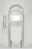 Marine Dock & Boat 36"  Aluminum Handrail - Safety Grab Bar Rail with 2" x 2" x 6" vertical angle mounts with lateral flat plate and Rod Holder