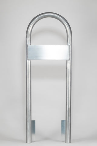 Marine Dock & Boat 36"  Aluminum Handrail - Safety Grab Bar Rail with 2" x 2" x 6" vertical angle mounts with lateral flat plate - Marine Fiberglass Direct