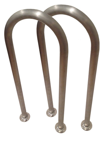 Two (2) - 24" H x 13" W - Marine Grab bars - Aluminum Handrails - Safety Grab Bar Rails - Marine Fiberglass Direct